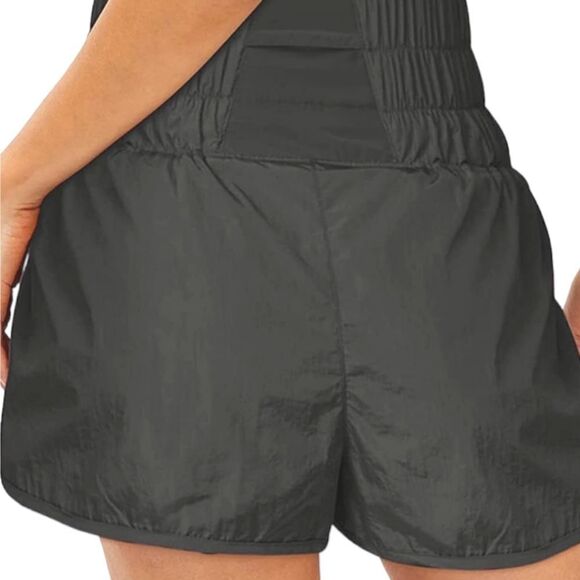 NWT Trendy Black Yoga Workout Shorts Summer Solid High Waist Elastic Casual Lin… - Picture 3 of 3